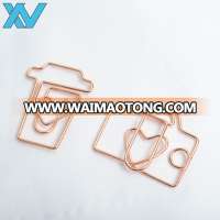 Good quality Promtional gifts customer logo special gold coffee cup paper clip gold