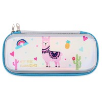 Licheng BXN721 Mesh Pencil Bag, Cute Kids Animal Print Alpaca Pencil Bag Custom