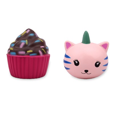 Licheng PU1923 Squishy Cupcake, Custom Brand Unicorn Cat Squishy Animal Toy