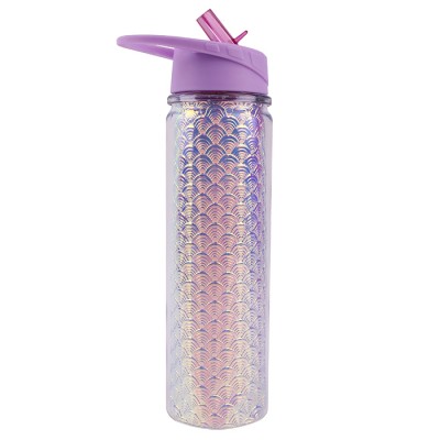 Licheng PPC63 Clear Drink Bottle, Personalised School Flip Top Water Bottle for Children