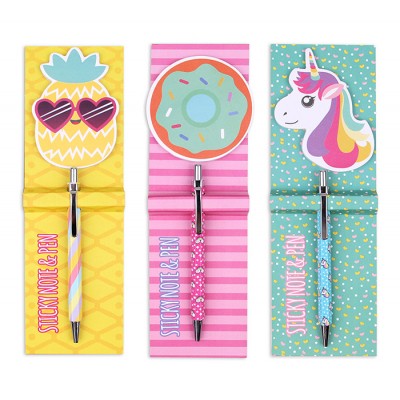 Licheng LW7706 Pen Funny, Promotional Unicorn Printed Pen with Sticky Note