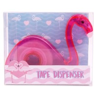 Licheng LTB41 Stationery Tape Dispenser, Cute Flamingo Sticky Tape Dispenser