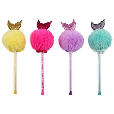 Licheng BP3647 Premium Ballpoint Pen, Best Fuzzy Mermaid Tail Pom Pom Lucky Pen Brand